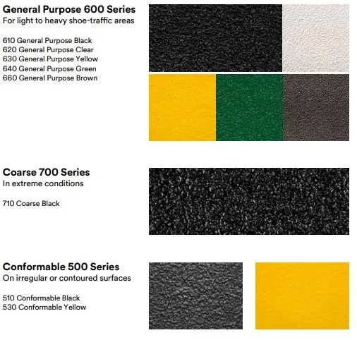 catalogo-de-colores-safety-walk-series-500-600-700 colores disponibles safety walk